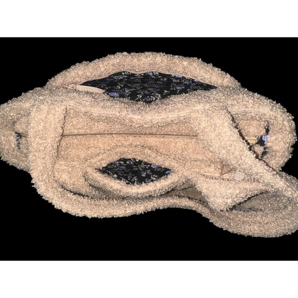 Vera Bradley Vera Tote Beige Ginger Snap Fleece Boucle Shoulder Bag + ID Wallet - Picture 9 of 14